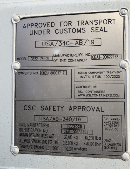 20ft Light Grey One Trip Shipping Container - Image 4